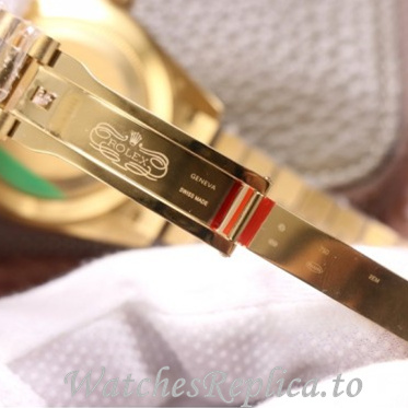 Swiss Rolex Day Date Replica 228348 Yellow Gold strap 40MM - WatchesReplica.is