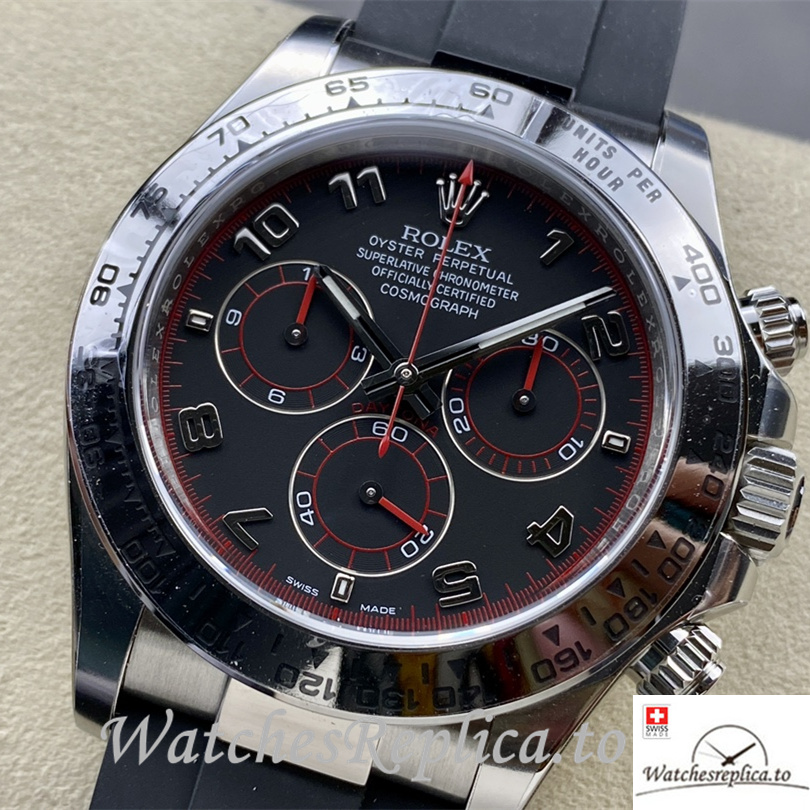 Swiss Rolex Daytona Replica Rubber strap 40MM Number Mareks - WatchesReplica.is
