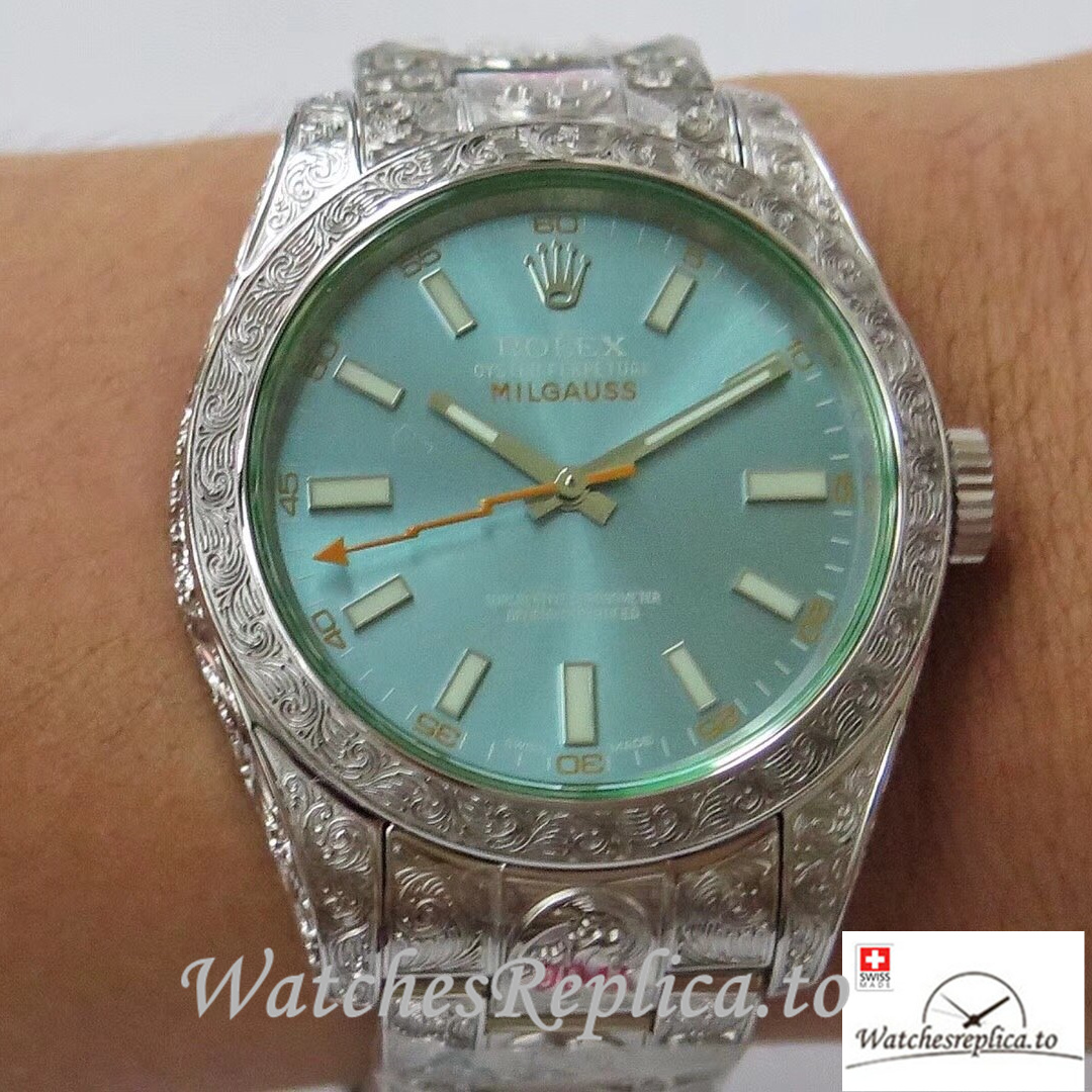 Swiss Rolex Milgauss Replica Stainless steel strap 40MM - WatchesReplica.is