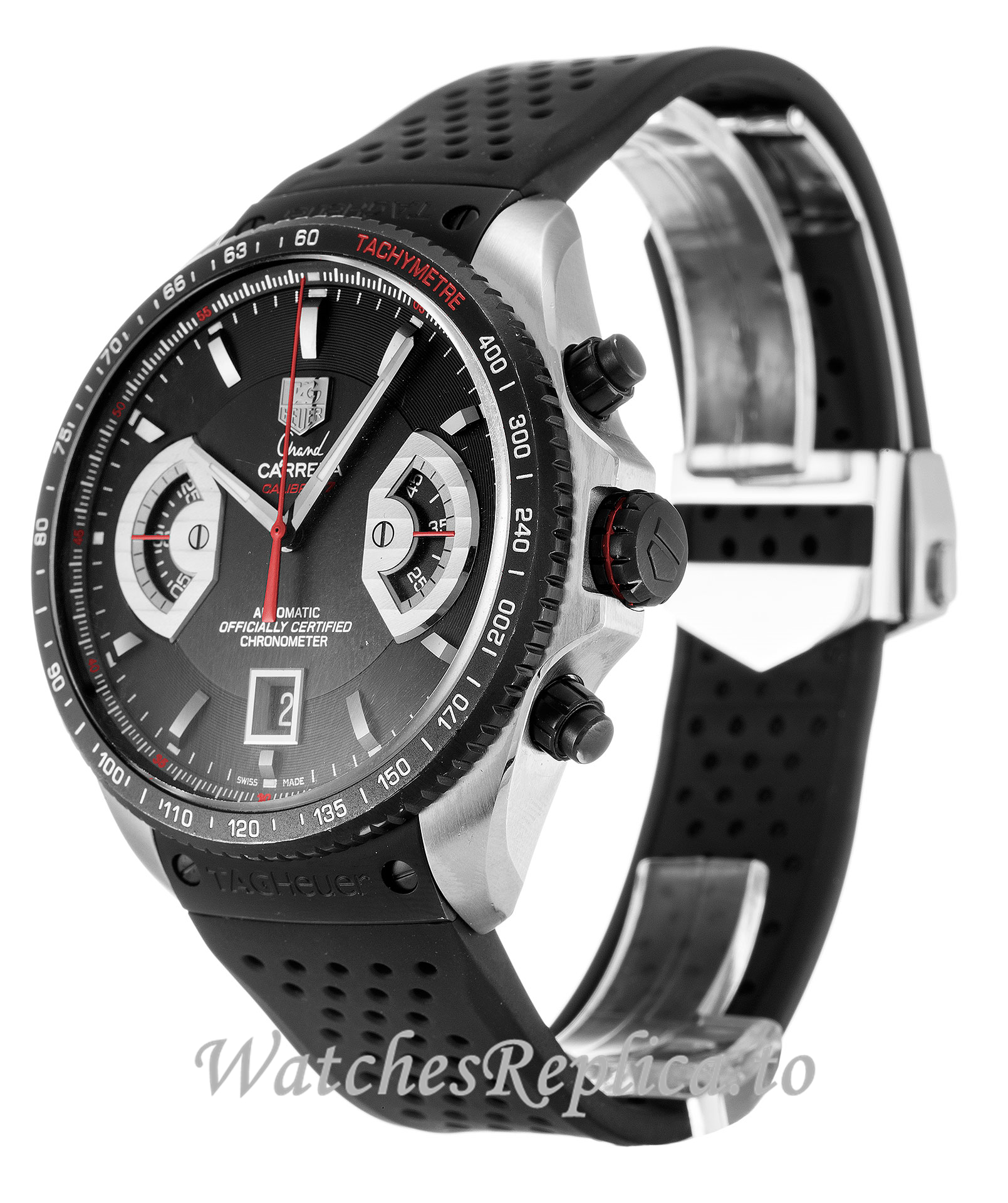 Tag Heuer Grand Carrera Black Dial CAV511C.FT6016 43 MM - WatchesReplica.is