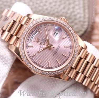 Swiss Rolex Day Date Replica 228345 Rose Gold strap 40MM - WatchesReplica.is