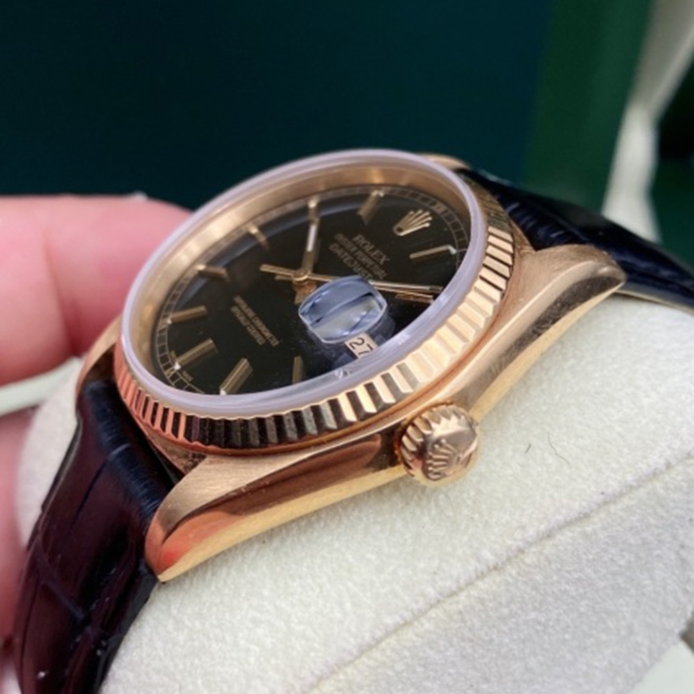 Rolex Mid Size Datejust Black Dial 6827 - WatchesReplica.is