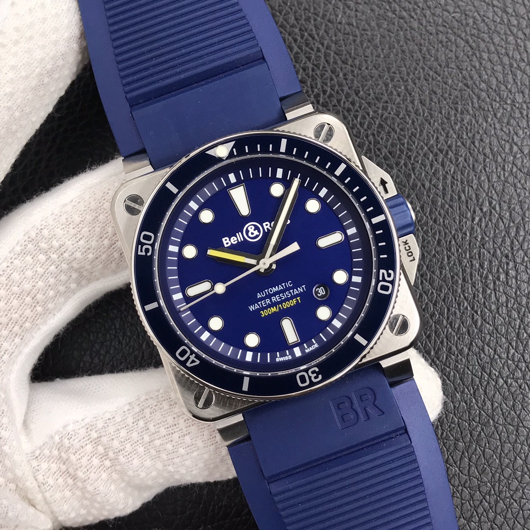 Bell Ross Replica BR 03 BR0392-CAMO-CE/SRB Rubber strap 42MM - WatchesReplica.is