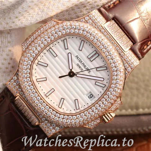 Patek Philippe Replica Nautilus 5719 Leather strap 40MM - WatchesReplica.is