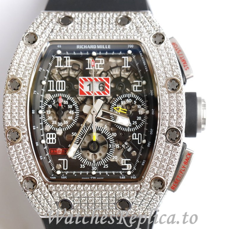 Richard Mille Replica RM011 Rubber strap 50MM - WatchesReplica.is