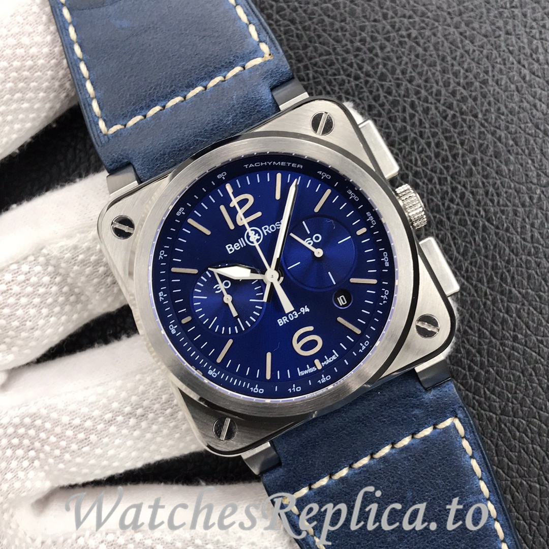 Bell Ross Replica BR 03 BR03-94 Leather strap 42MM - WatchesReplica.is