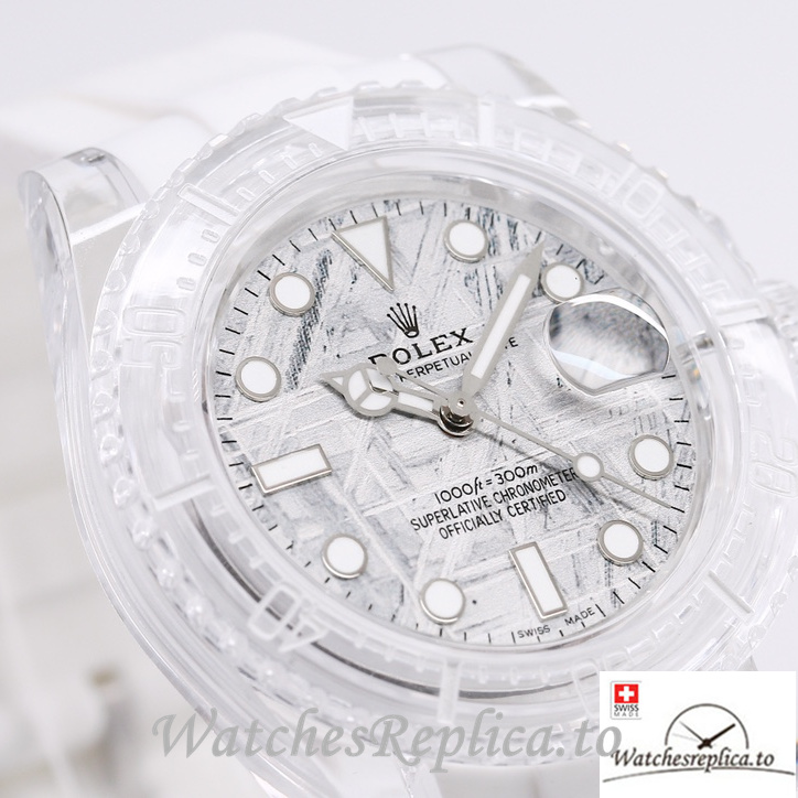 Swiss Rolex Submariner Replica Rubber strap 40MM PHANTOMLAB&ROLEX Grey Dial - WatchesReplica.is