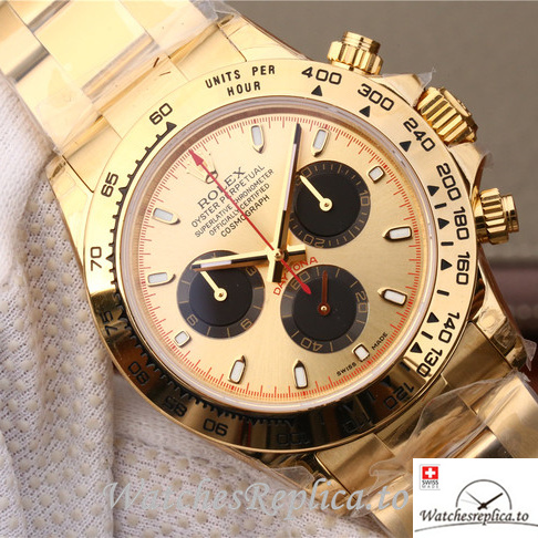 Swiss Rolex Daytona 116508 Yellow Gold strap 40MM - WatchesReplica.is
