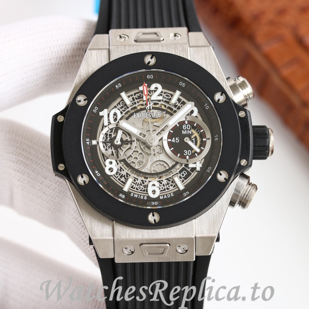 Hublot Replica Big Bang Elemental Material Chronograph v2 Rubber strap 45MM - WatchesReplica.is