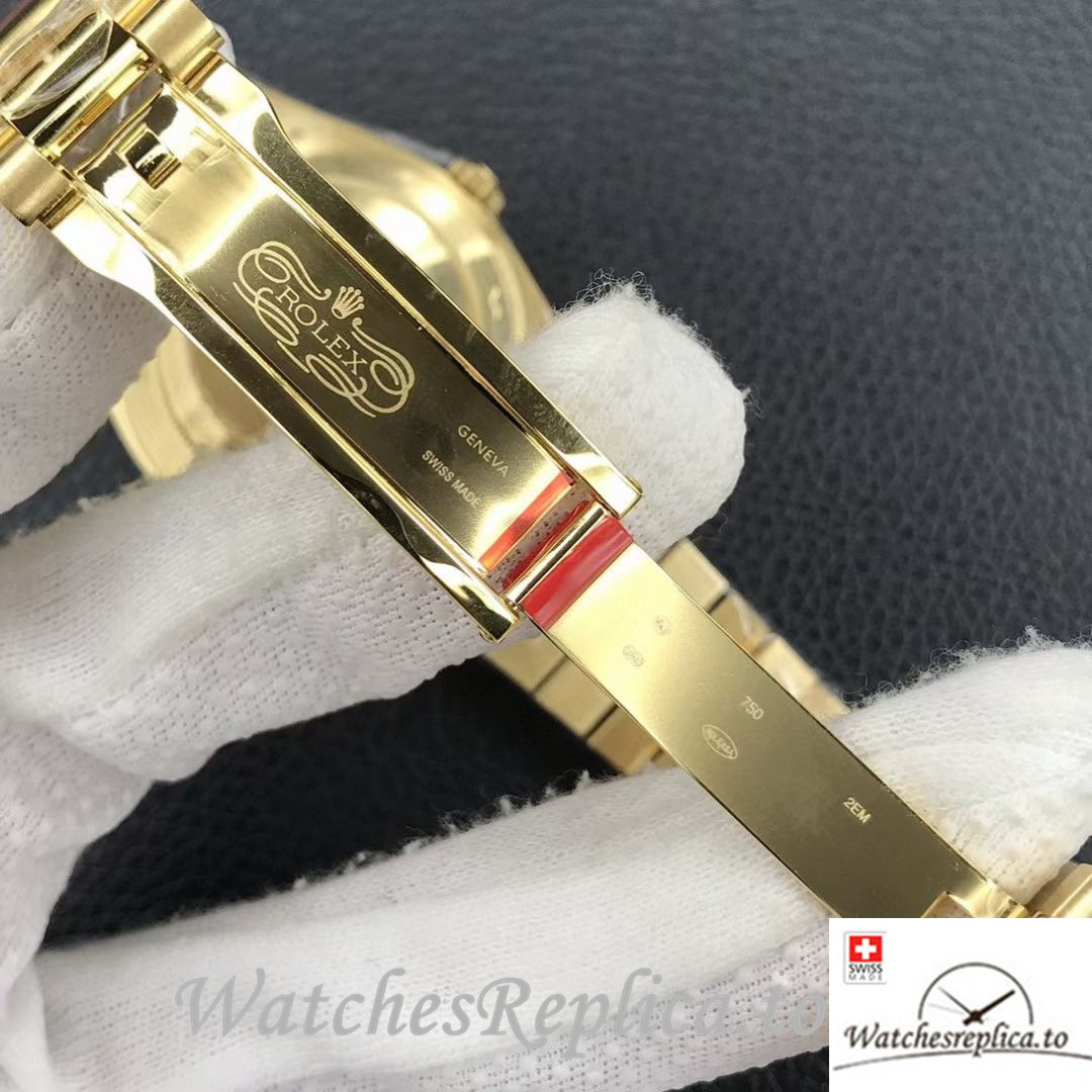 Swiss Rolex Day Date Replica 218399 Yellow Gold strap 40MM - WatchesReplica.is