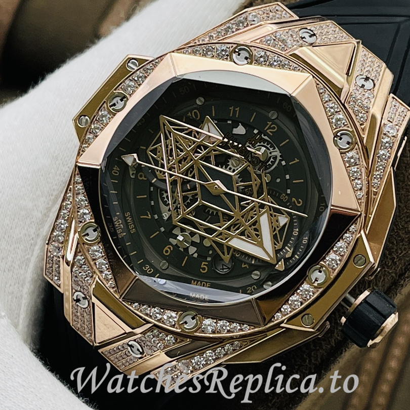 Hublot Replica Big Bang Sang Bleu II Rubber strap 45MM - WatchesReplica.is