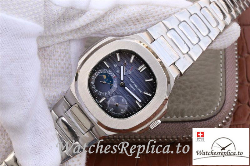 Swiss Patek Philippe Nautilus Moonphas Replica 5712/1A-001 Stainless Steel Bezel 40MM - WatchesReplica.is