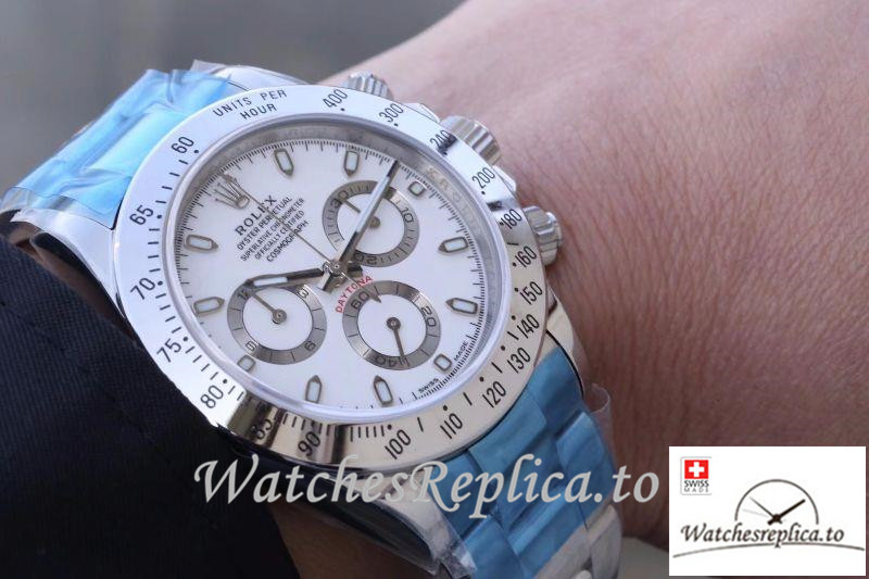 Swiss Rolex Daytona Cosmograph Replica 116520 002 Silver Strap 40MM - WatchesReplica.is