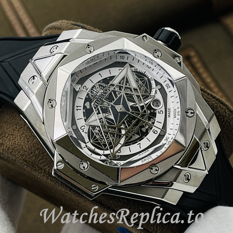 Hublot Replica Big Bang Sang Bleu II Rubber strap 45MM - WatchesReplica.is
