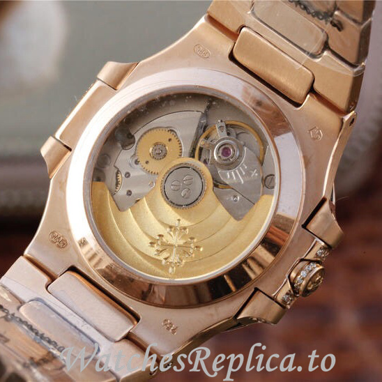 Patek Philippe Replica Nautilus 7021 Rose Gold strap 37MM - WatchesReplica.is