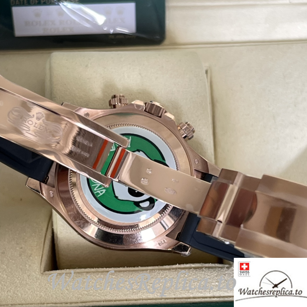 Swiss Rolex Daytona Replica Rubber strap 40MM White Dial Sticks Marks - WatchesReplica.is