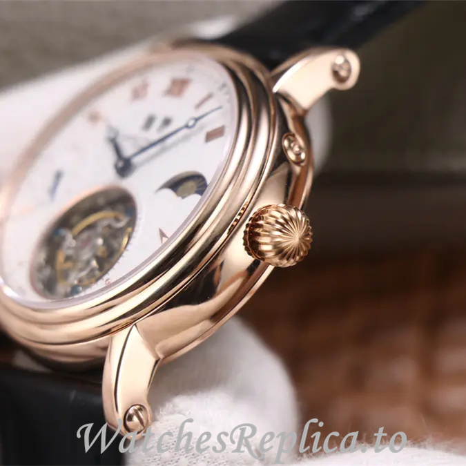 Patek Philippe Replica Complications Leather Rubber strap 42MM - WatchesReplica.is