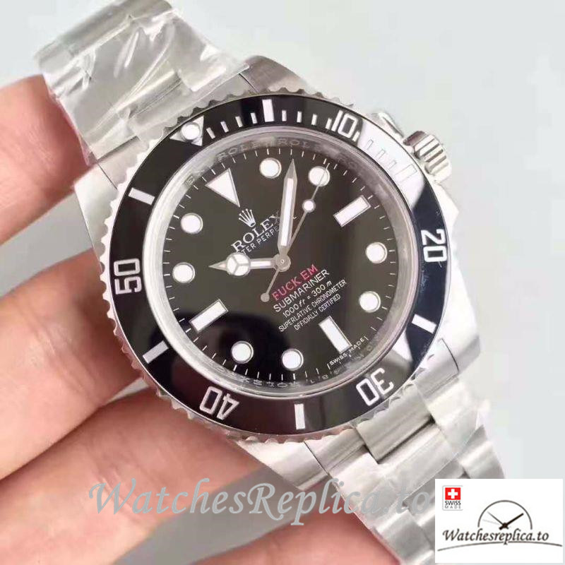 Swiss Rolex Submariner Replica 114060 001 Silver Strap 40MM - WatchesReplica.is