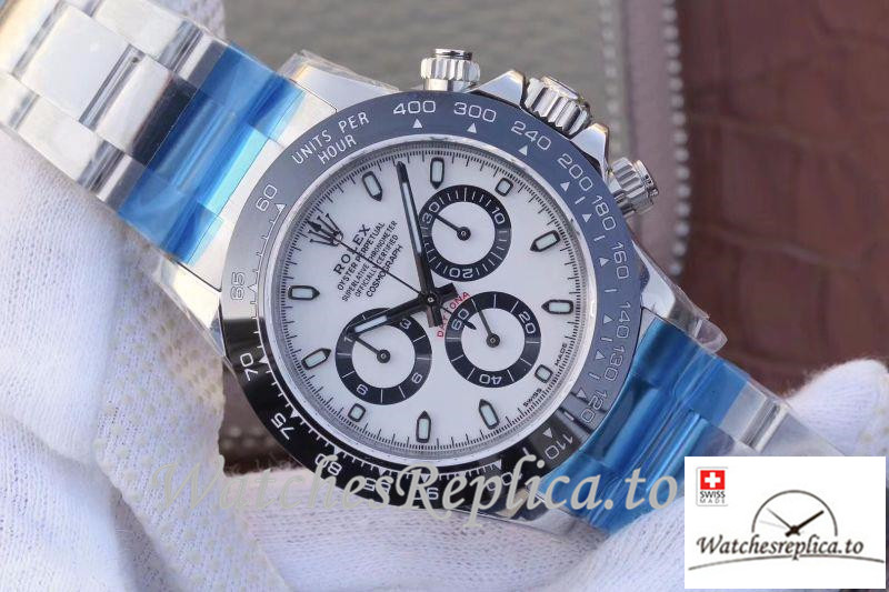 Swiss Rolex Daytona Cosmograph Replica 116500LN 001 Silver Strap 40MM - WatchesReplica.is