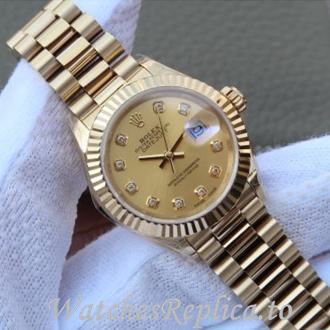 Swiss Rolex Datejust Replica 178278 Yellow Gold strap 31MM - WatchesReplica.is