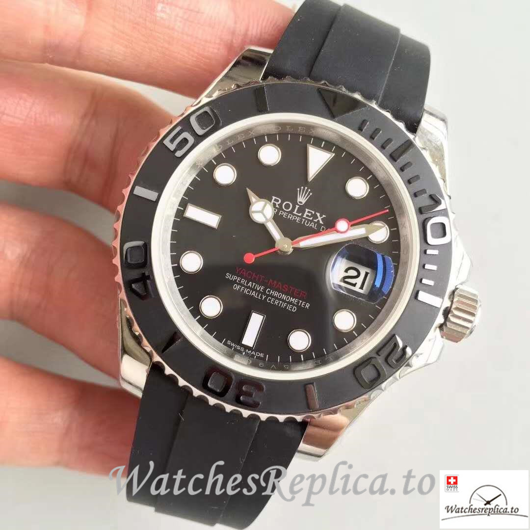 Swiss Rolex Yacht Master Replica 116655 001 Black Bezel 40MM - WatchesReplica.is