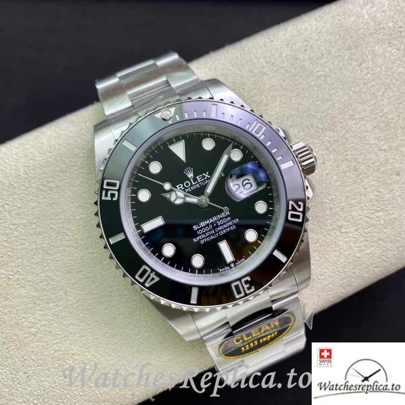 Swiss Rolex Submariner Replica 126610 Stainless steel strap 41MM Black Dial - WatchesReplica.is