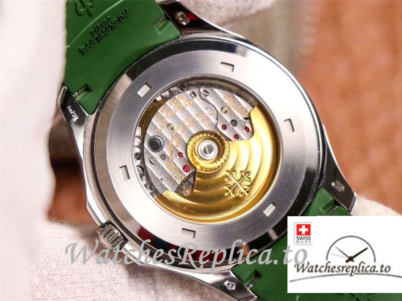 Swiss Patek Philippe Aquanaut Replica 5168G Green Strap 42MM - WatchesReplica.is
