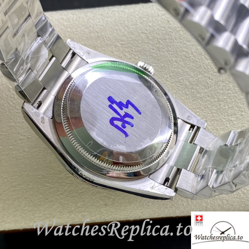 Swiss Rolex Day Date Replica Stainless steel strap 36MM Red Dial - WatchesReplica.is