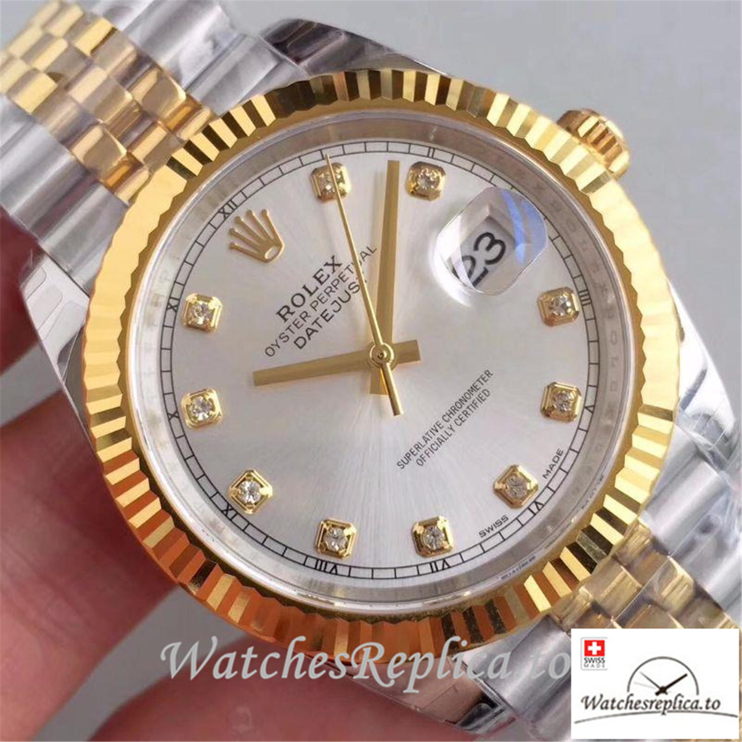 Swiss Rolex Datejust Replica 116333-008 Silver Dial 41MM - WatchesReplica.is