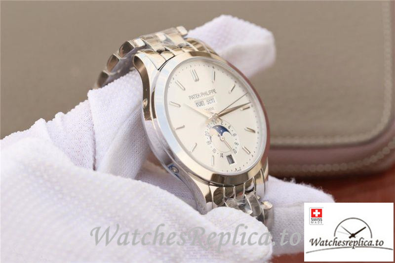 Swiss Patek Philippe Complications Annual Calendar Replica 5396G Stainless Steel Strap 42MM - WatchesReplica.is