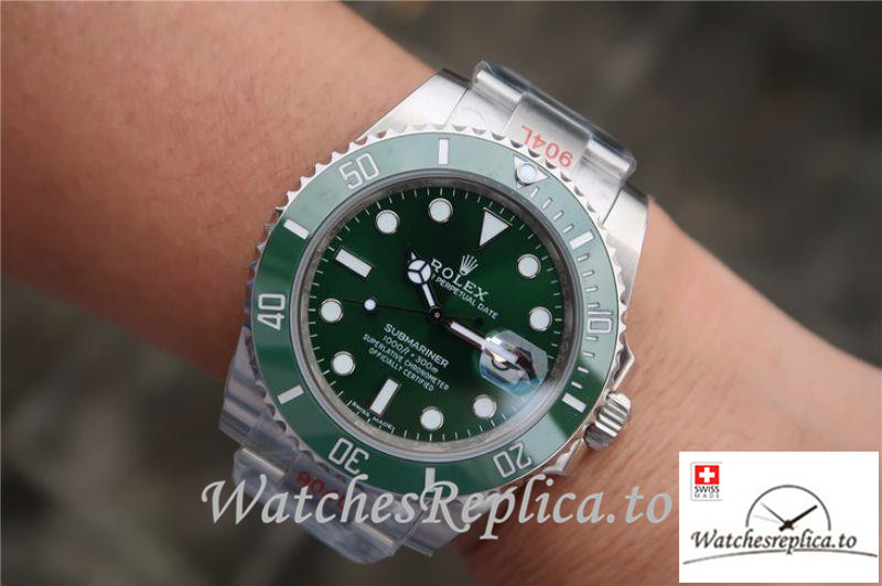 Swiss Rolex Submariner Date Replica 116610LV 001 Silver Strap 40MM - WatchesReplica.is