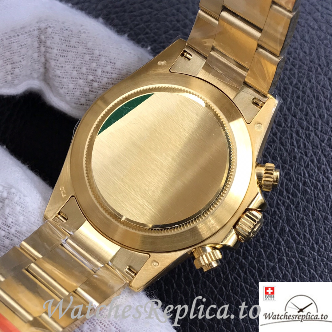 Swiss Rolex Daytona Replica 116508 Yellow Gold strap 40MM - WatchesReplica.is