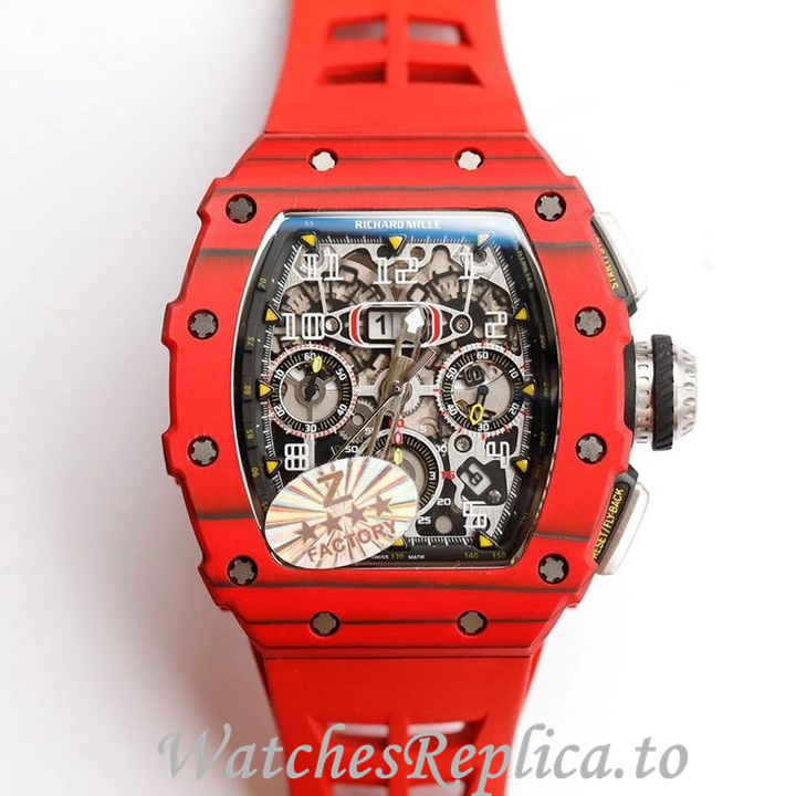 Richard Mille Replica RM011 Rubber strap 50MM - WatchesReplica.is