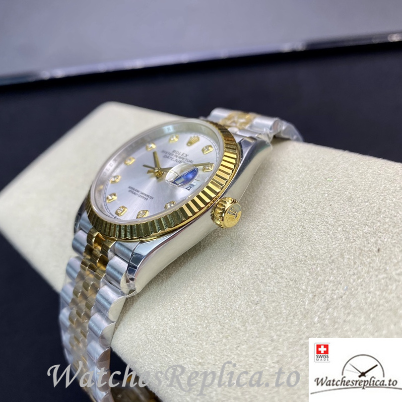 Swiss Rolex Datejust Replica 126233 Stainless steel strap 36MM Silver Dial - WatchesReplica.is