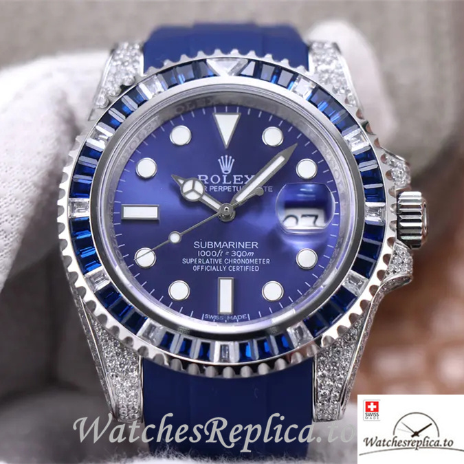 Swiss Rolex Submariner Replica 116610LV Rubber strap 40MM - WatchesReplica.is