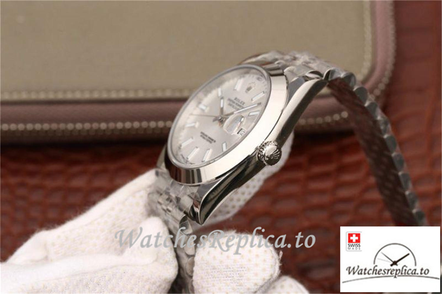 Swiss Rolex Datejust Replica 116200 001 White Dial 41MM - WatchesReplica.is