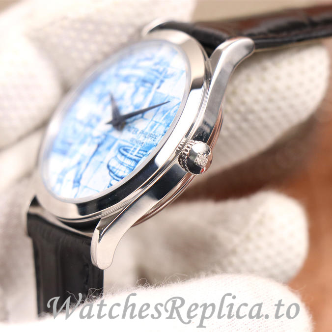 Patek Philippe Replica Calatrava 5089G-061 Leather strap 38.6MM - WatchesReplica.is