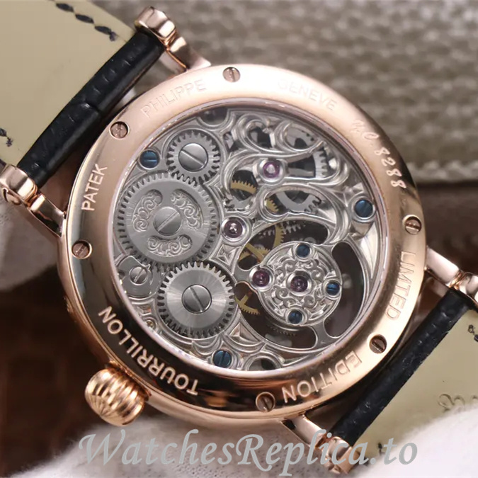 Patek Philippe Replica Complications Leather Rubber strap 42MM - WatchesReplica.is