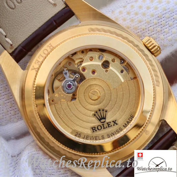 Swiss Rolex Oyster Perpetual Replica Leather strap 40MM - WatchesReplica.is