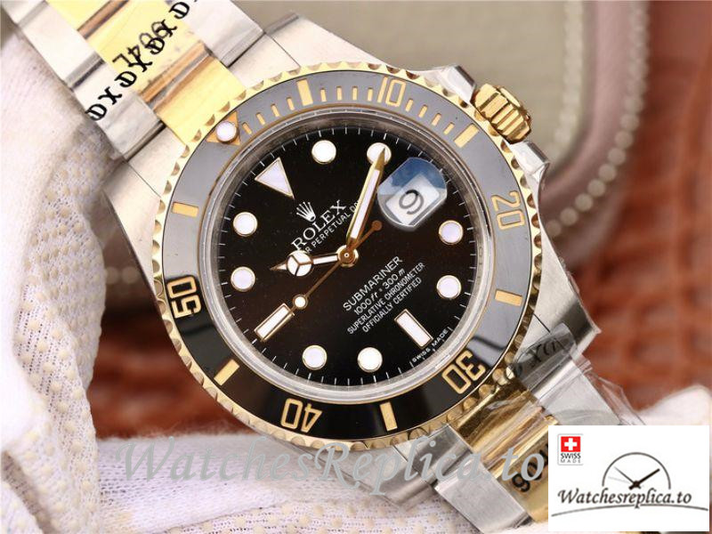 Swiss Rolex Submariner Date Replica 116613LN 002 Black Bezel 40MM - WatchesReplica.is