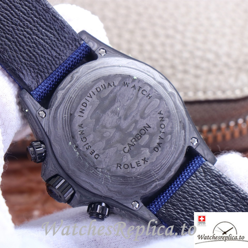 Swiss Rolex Daytona Replica Blue Canvas strap 40MM Blue Dial - WatchesReplica.is