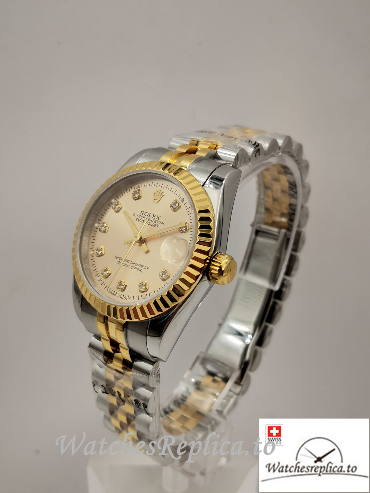 Swiss Rolex Lady Datejust Replica 178273 Yellow Gold Strap 31MM - WatchesReplica.is