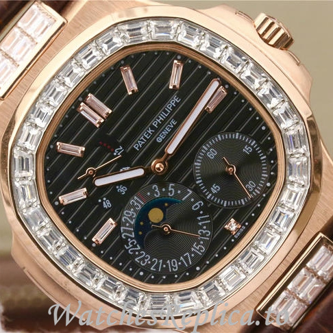Patek Philippe Replica Nautilus 5712 Leather strap 40MM - WatchesReplica.is