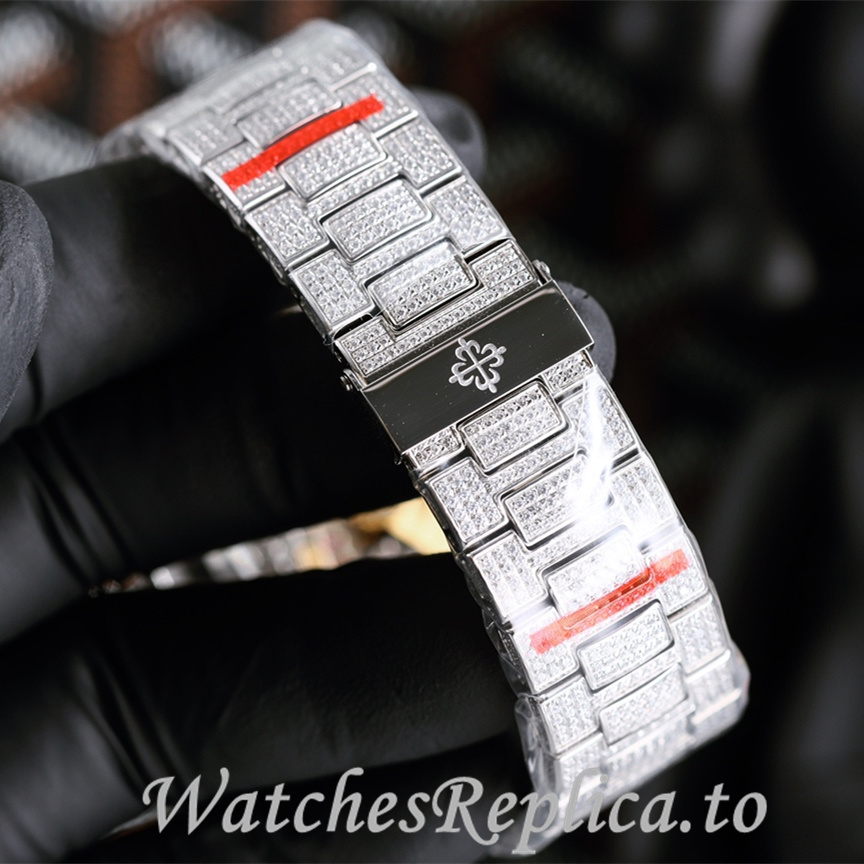 Patek Philippe Replica Nautilus 5711 Diamonds paved strap 40MM - WatchesReplica.is
