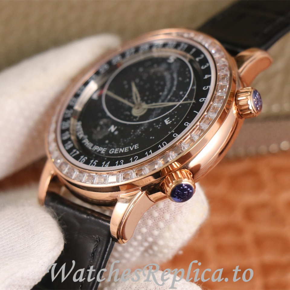 Patek Philippe Replica Complications 6104 Leather strap 44MM - WatchesReplica.is