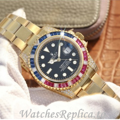 Swiss Rolex Submariner Replica 116610 Yellow Gold strap 40MM - WatchesReplica.is