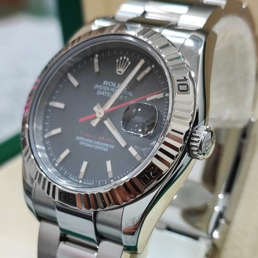Rolex Turn O Graph Grey Dial 116264 - WatchesReplica.is
