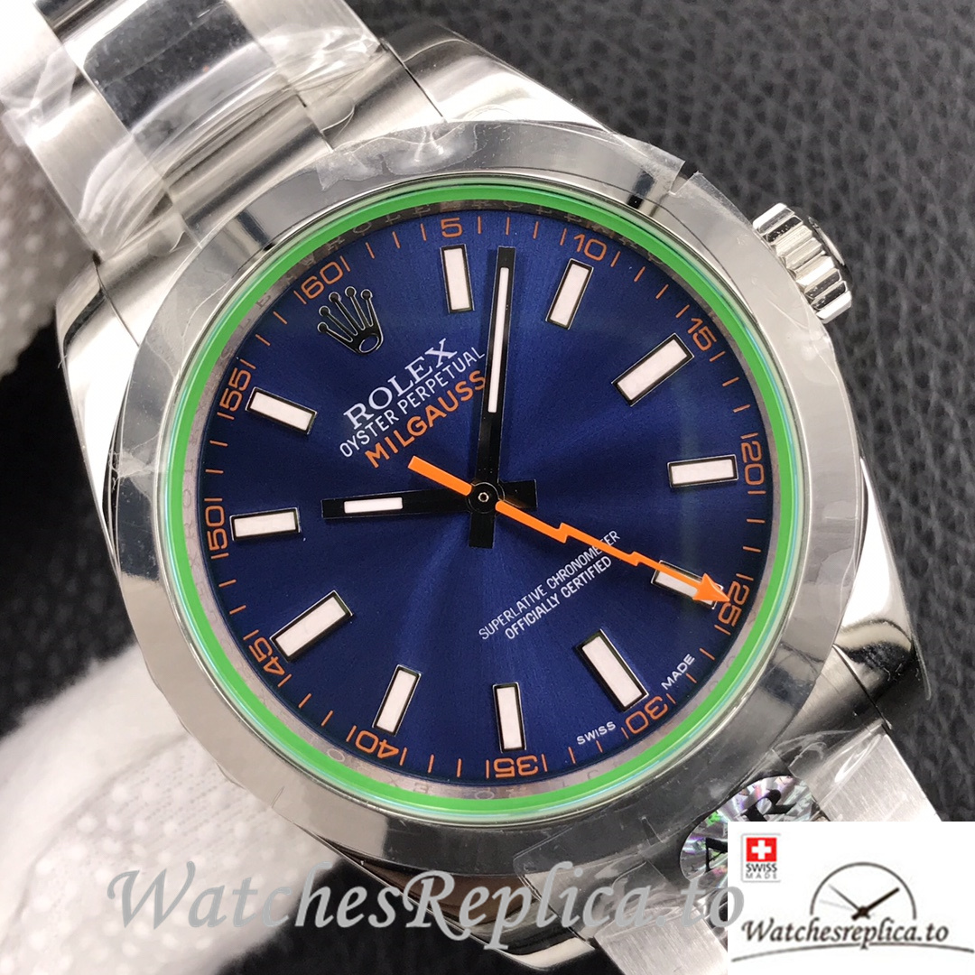 Swiss Rolex Milgauss Replica 116400 Stainless steel strap 40MM - WatchesReplica.is