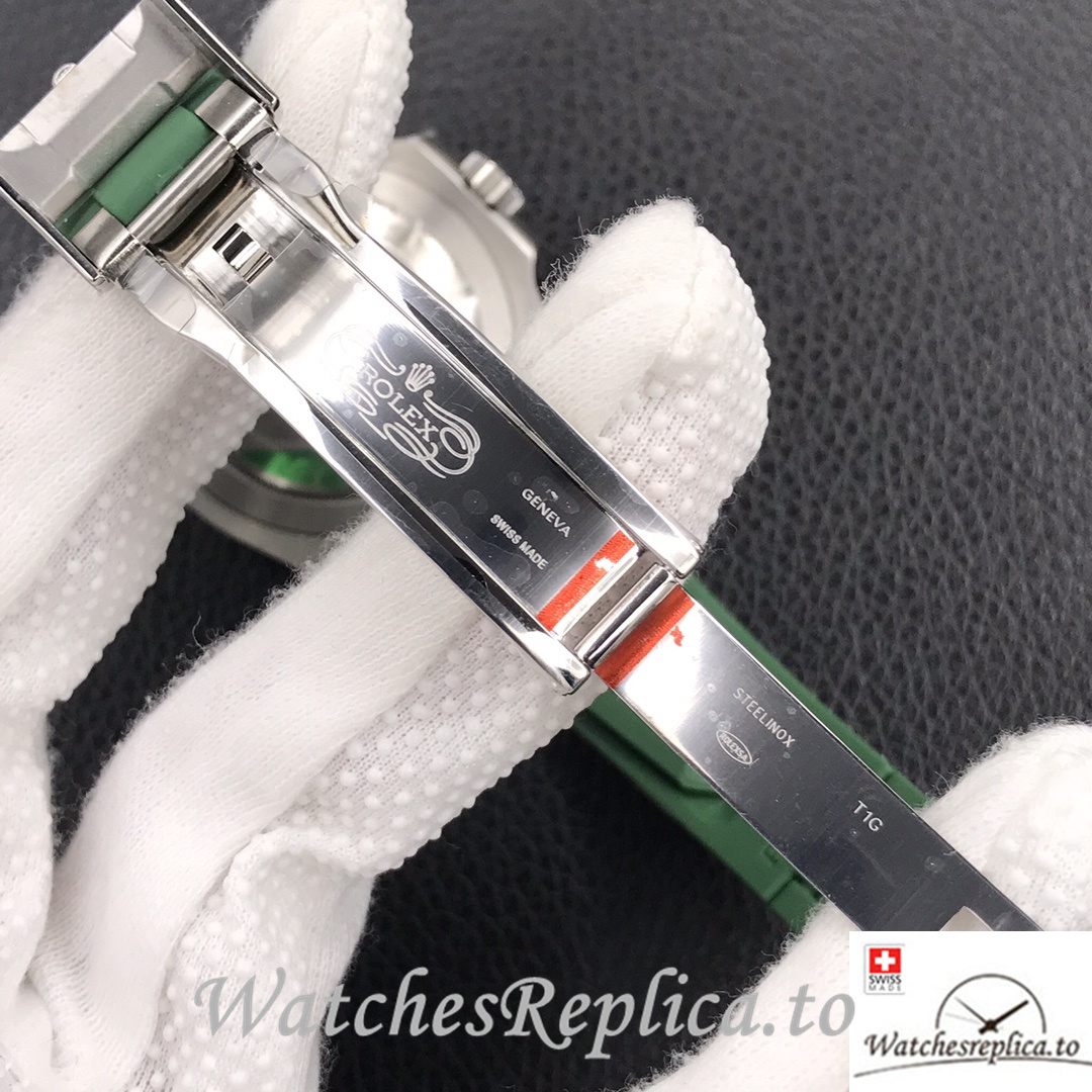Swiss Rolex Submariner Replica Green Rubber strap 40MM Green Dial Hulk - WatchesReplica.is