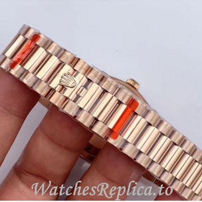 Swiss Rolex Day Date Replica 128235 Rose Gold strap 36MM - WatchesReplica.is